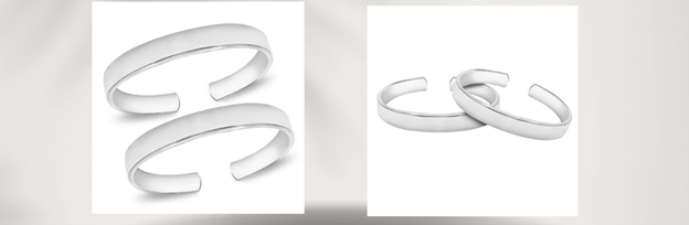 Simple Plain Silver Band Toe Rings