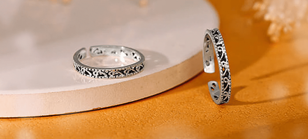 Oxidised Silver Toe Ring  